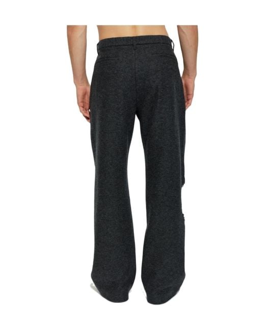 Jil Sander Black Pleated Wide-Leg Pants for men