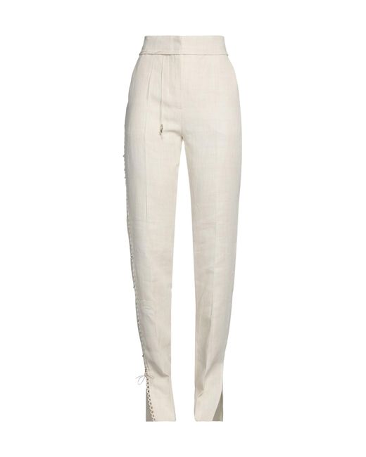 Jacquemus White Solid Colour Formal Trousers
