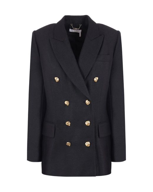 Chloé Blue Chloé Double-Breasted Buttoned Blazer
