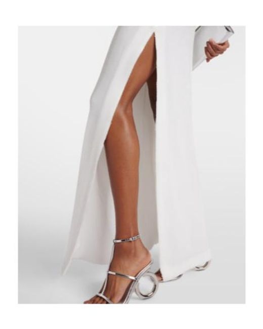Galvan White Bridal Beating Heart Sequined Maxi Skirt