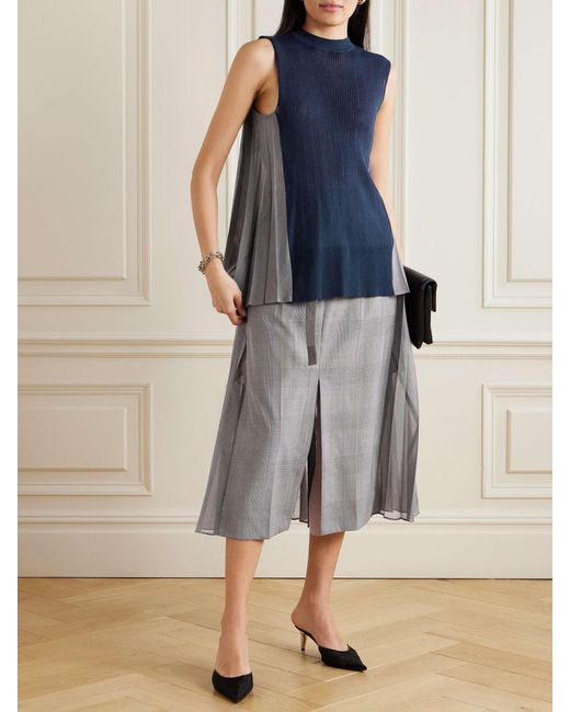 Sacai Blue Spliced Top