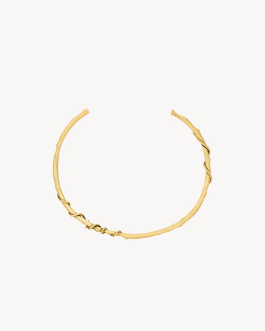 Saint Laurent Metallic Cassandre Mulberry Torc Necklace