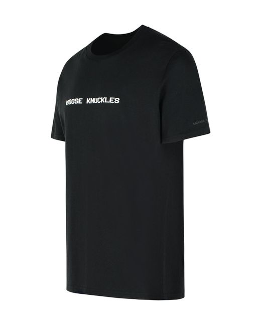 Moose Knuckles Black Cotton T-Shirt for men