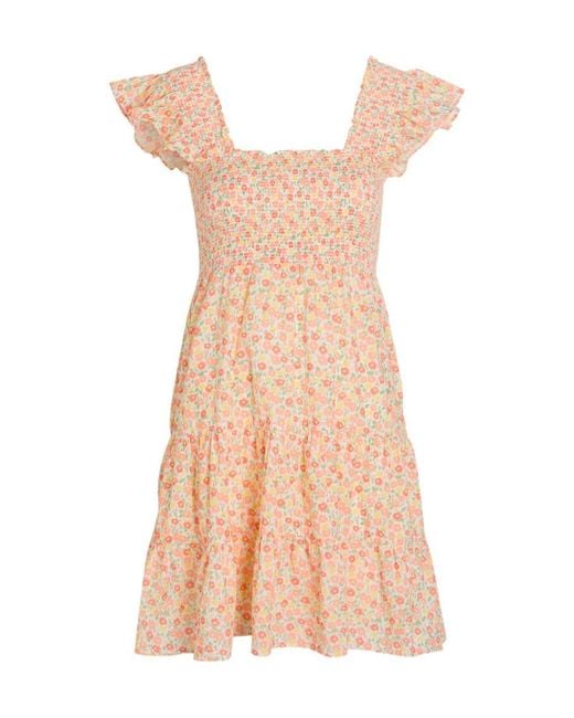 Rixo Pink Floral-Print Cotton Mini Dress