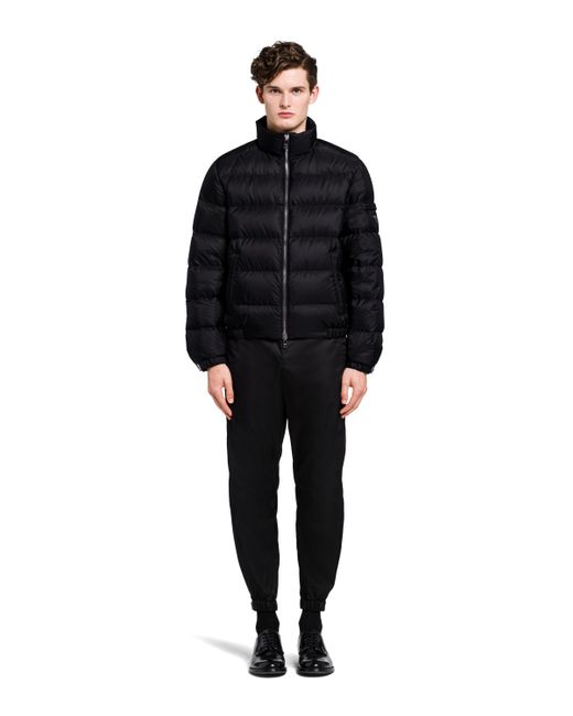Prada Black Re-Nylon Short Puffer Jacket for men