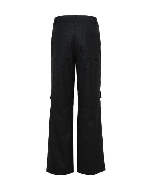 P.A.R.O.S.H. Black Straight-Leg Cargo Trousers
