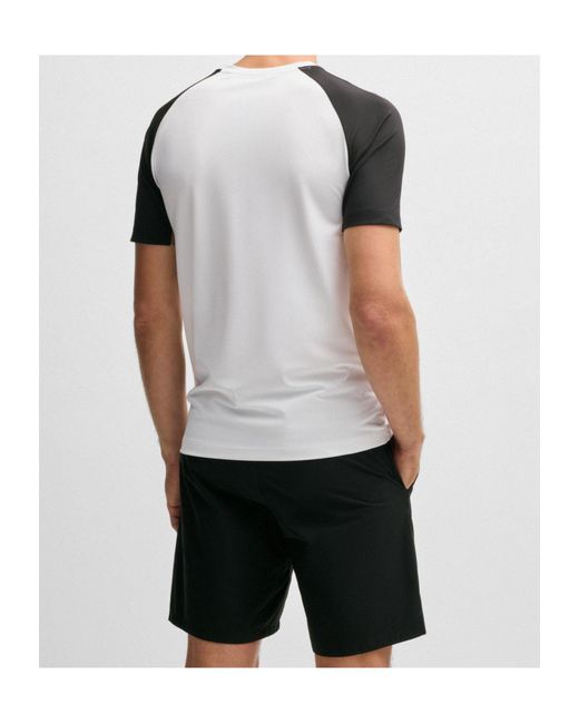 Boss White Logo Crew-Neck T-Shirt for men