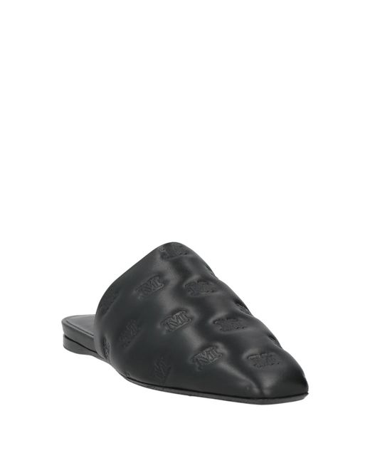Max Mara Black Solid Color Mules
