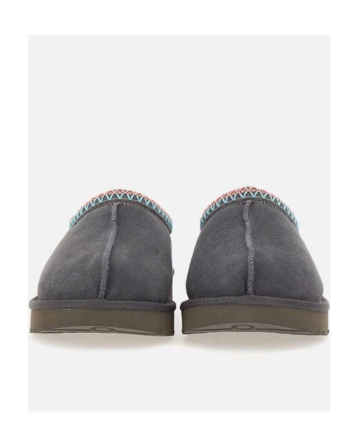 Ugg Gray Tasman Logo Embossed Slippers