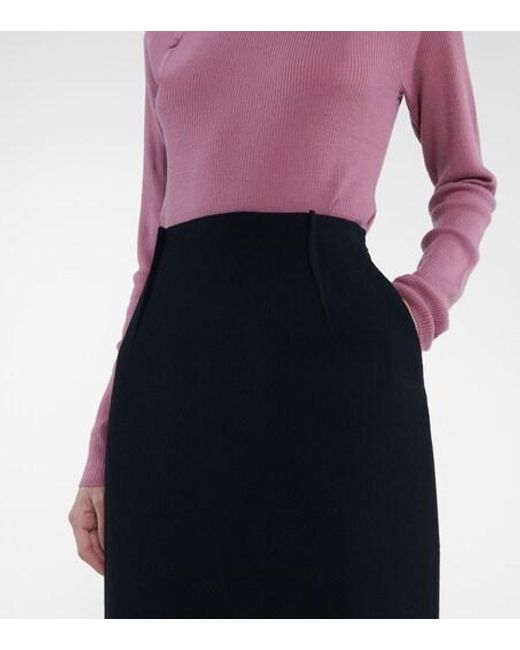 Altuzarra Black Lester Stretch-Wool Pencil Skirt