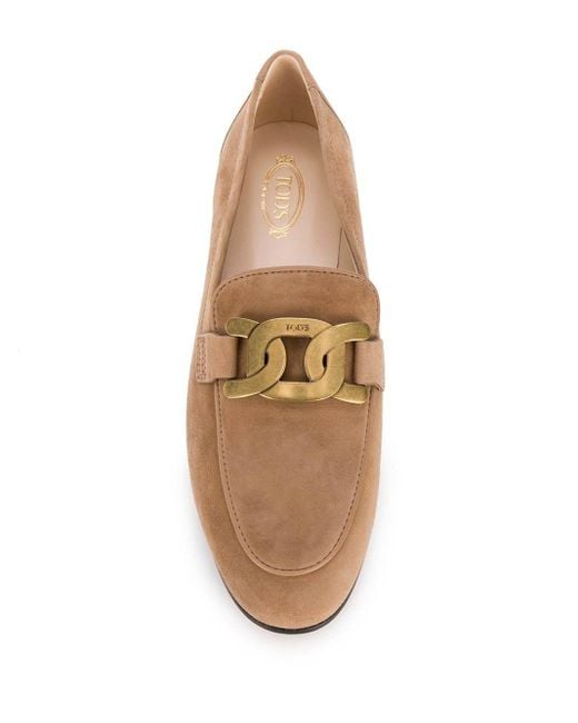 Tod's Natural Kate Buckle Detailed Loafers