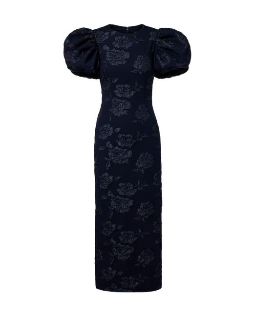 ROTATE BIRGER CHRISTENSEN Blue Ruby Jacquard Midi Dress