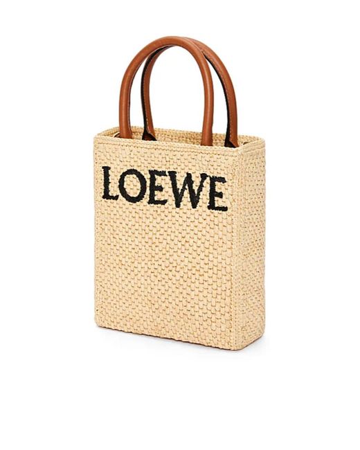 Loewe Natural Logo Detailed Woven Mini Tote Bag