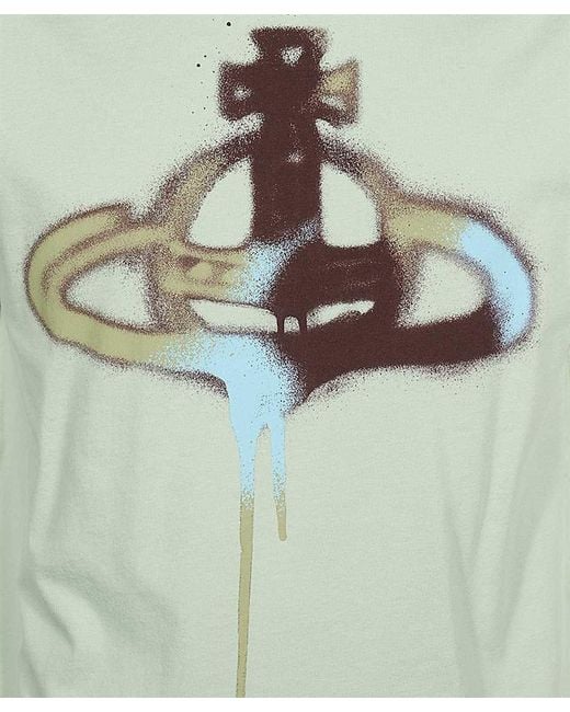 Vivienne Westwood Green Spray Orb-Print Cotton T-Shirt for men