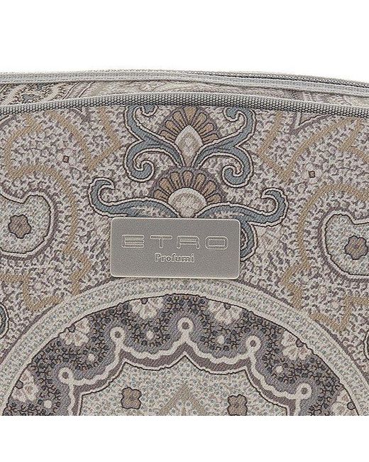 Etro Gray Zipper Clutch