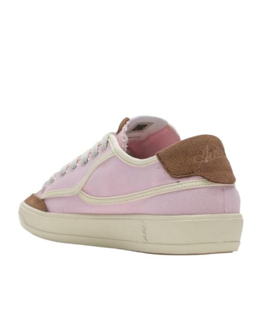 Autry Pink Windscape Canvas Low-Top Sneakers