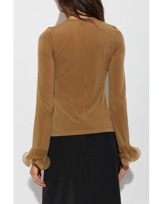Moschino Brown Long-Sleeved T-Shirt