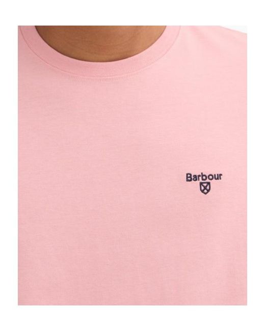 Barbour Pink Logo Short-Sleeved T-Shirt for men