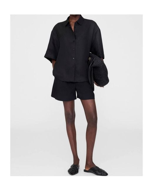 Anine Bing Black Coco Button-Up Shirt
