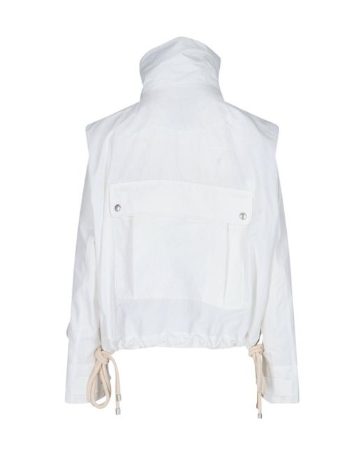 Moncler White High-Necked Casual Jacket