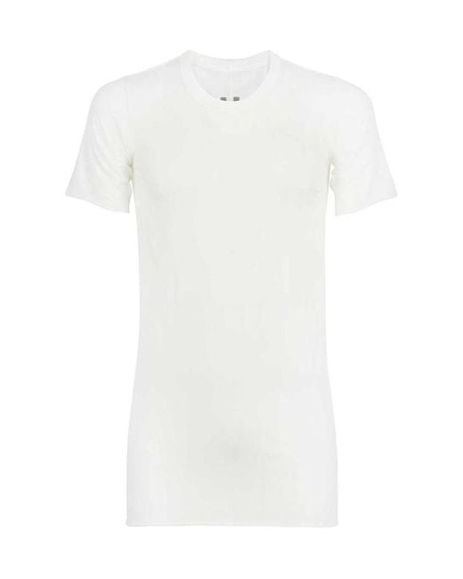 Rick Owens White Slim Fit Crewneck T-Shirt for men