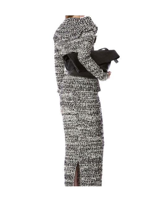 Alberta Ferretti Gray Cross-Neck Knit Jacket
