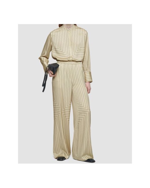 Joseph White Striped Wide-Leg Pants