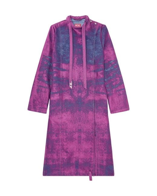 DIESEL Purple De Delgar Asymmetric Coat