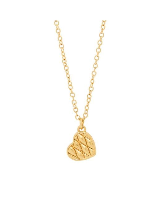 COACH White Quilted Heart Necklace