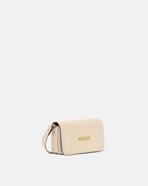 Versace Natural Tag Foldover Top Mini Shoulder Bag
