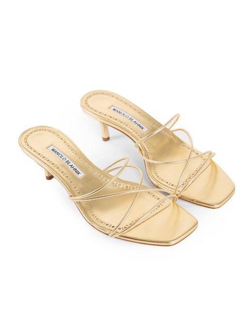 Manolo Blahnik Natural Ninfea Open-Toe Sandals