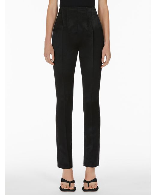 Sportmax Black High Waist Straight Leg Pants