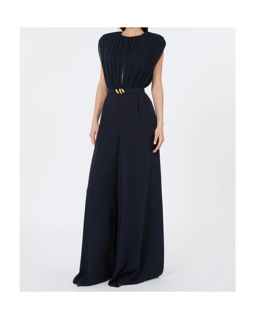 Max Mara Black Georgette And Cady Jumpsuit