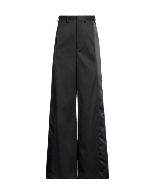 MM6 by Maison Margiela Black Solid Color Flared Trousers