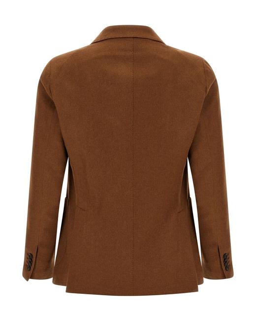 Tagliatore Brown Double-Breasted Patch-Pocket Jacket for men