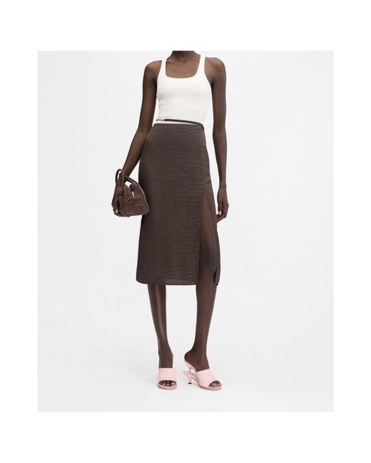 Jacquemus Brown Notte High-Waisted Midi Skirt