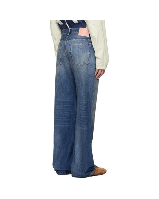 Acne Blue Belt Loop Jeans for men