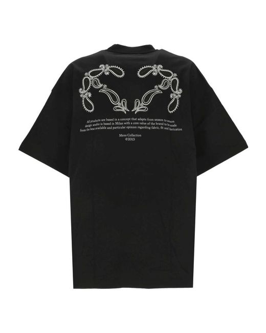 Off-White c/o Virgil Abloh Black Logo Printed Crewneck T-Shirt for men