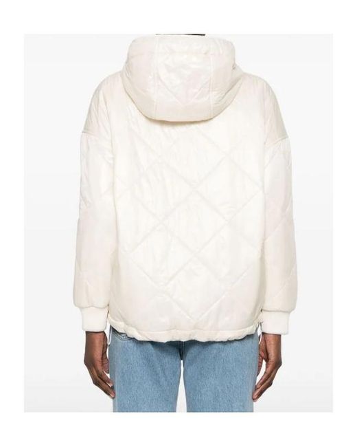Eleventy White Hooded Padded Jacket