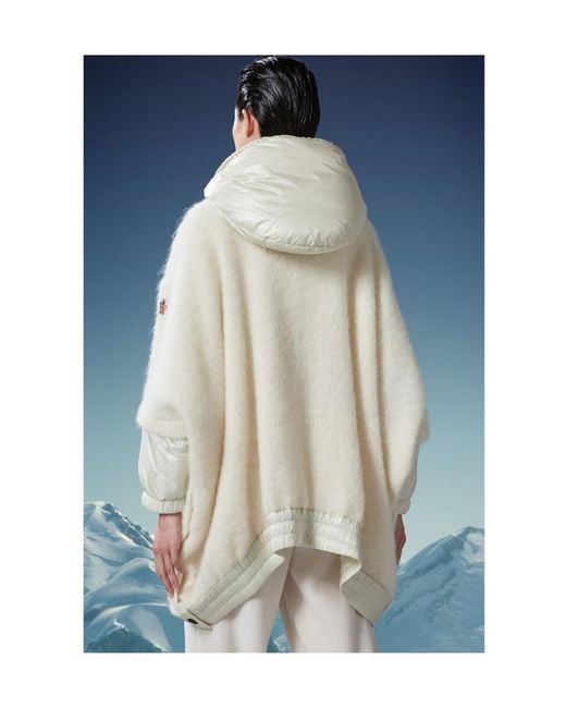 Moncler White Mohair, Wool Alpaca Cape