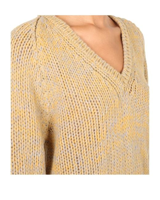 Aspesi Natural Long-Sleeved V-Neck Knit Jumper