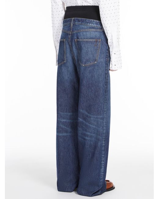 Sportmax Blue Button Detailed Straight Leg Jeans