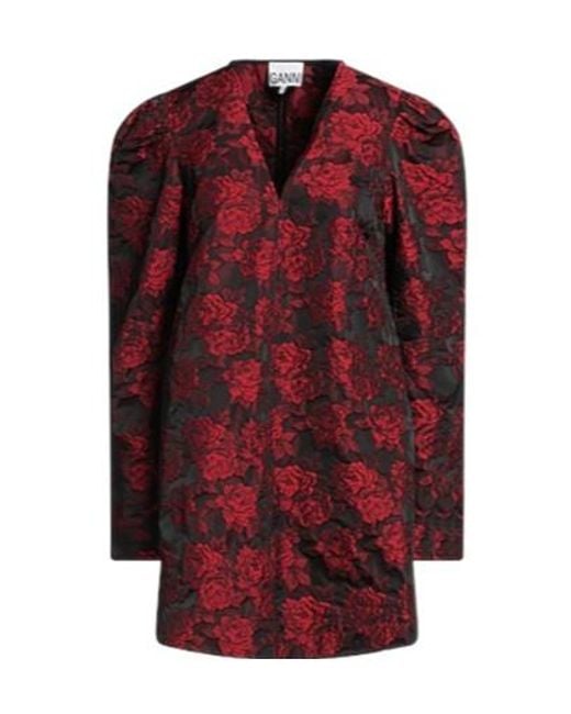 Ganni Red Printed Dress