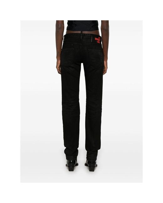 DSquared² Black Chain Detailed Slim Fit Jeans