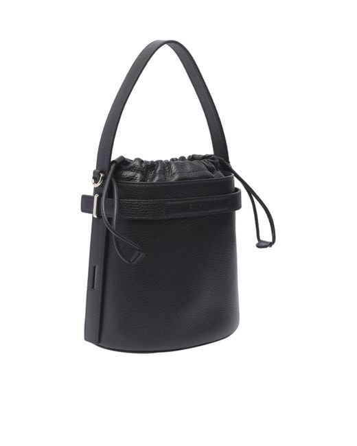 Furla Black Giove Drawstring Mini Bucket Bag