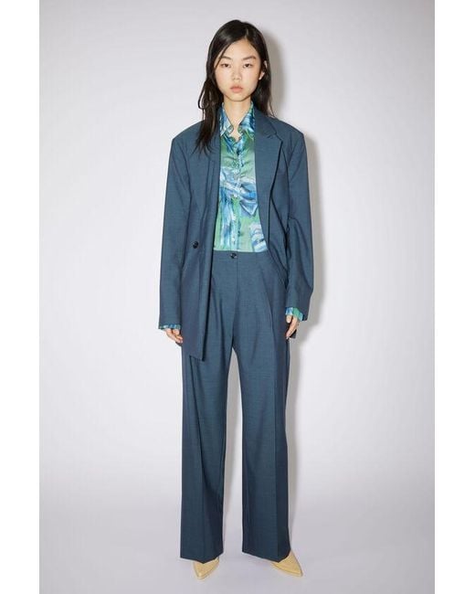 Acne Blue Double-Breasted Tailored Jacket