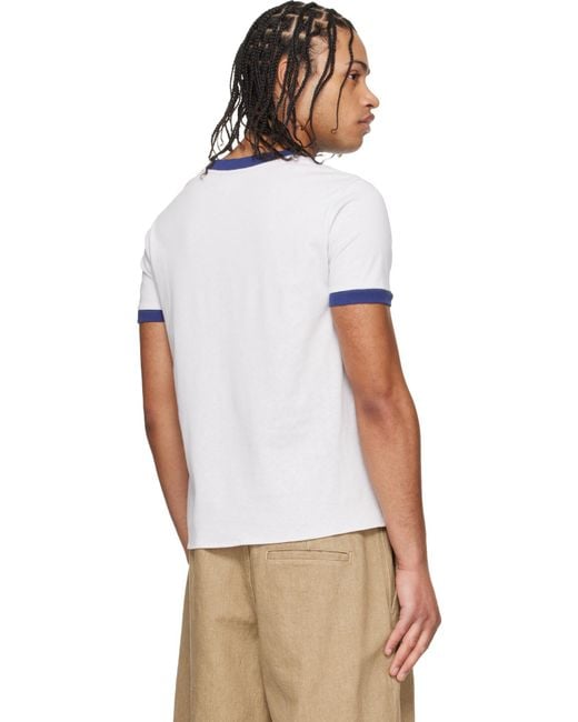 A.P.C. Gray Contrast Trim Crewneck T-Shirt for men