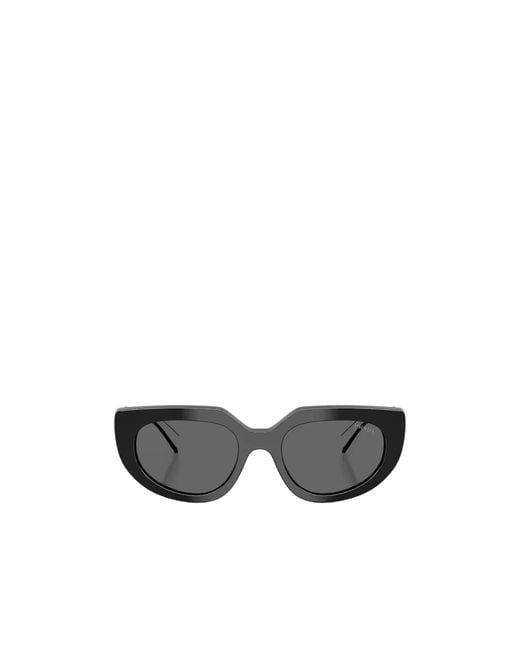 Prada White Eyewear Oval Frame Sunglasses