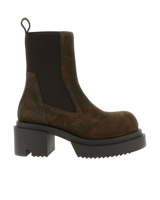 Rick Owens Brown Suede Ankle Boots for men