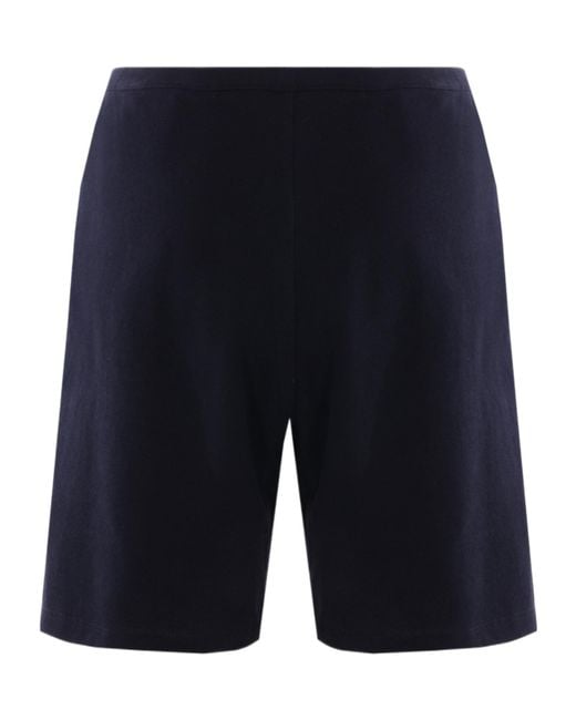 Miu Miu Blue Logo-Embroidered Shorts
